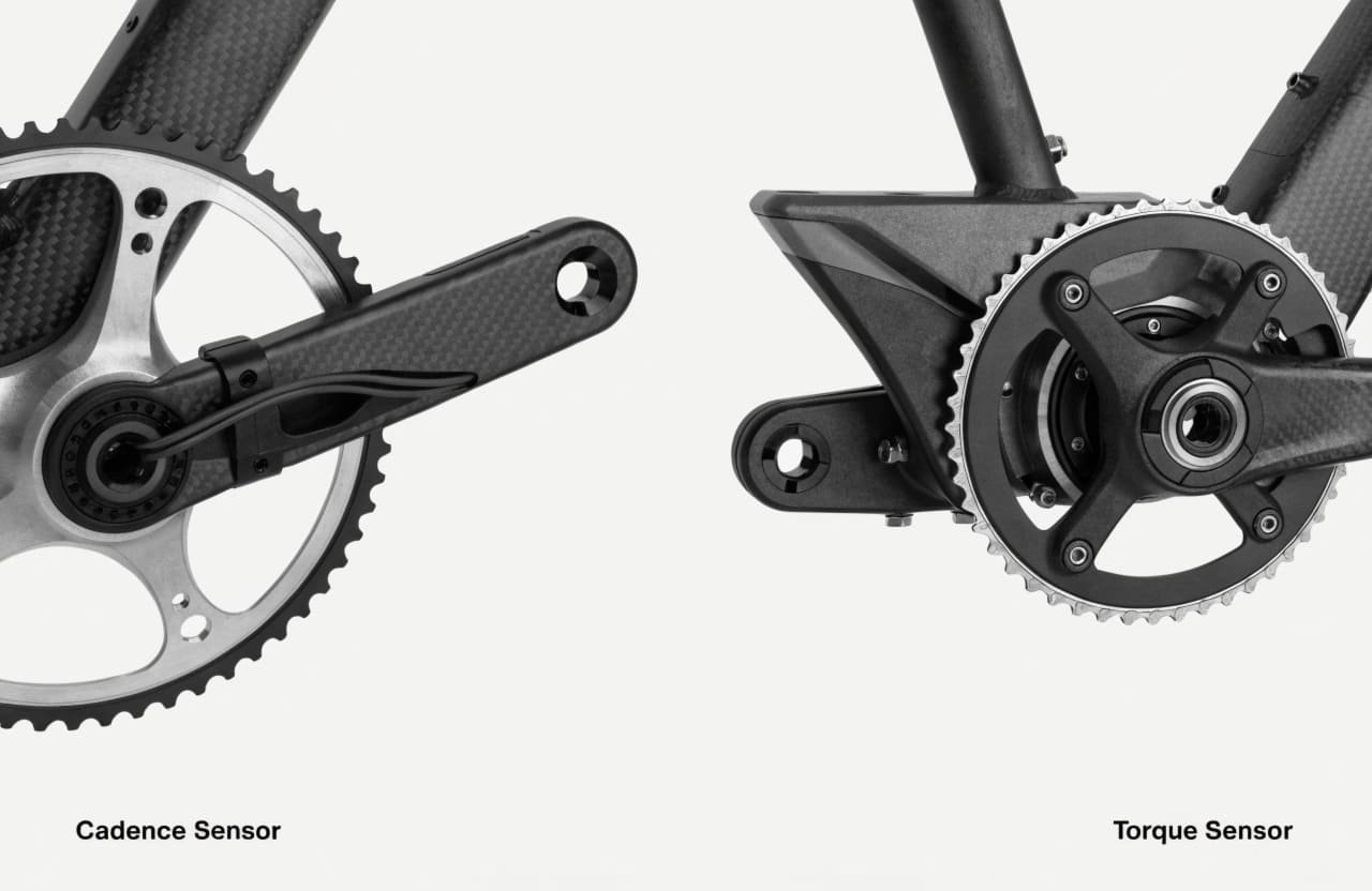 eBike cadence and torque sensors side-by-side