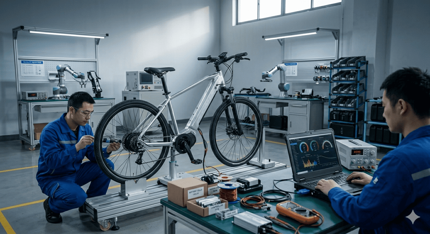 A single eBike sample in a workshop