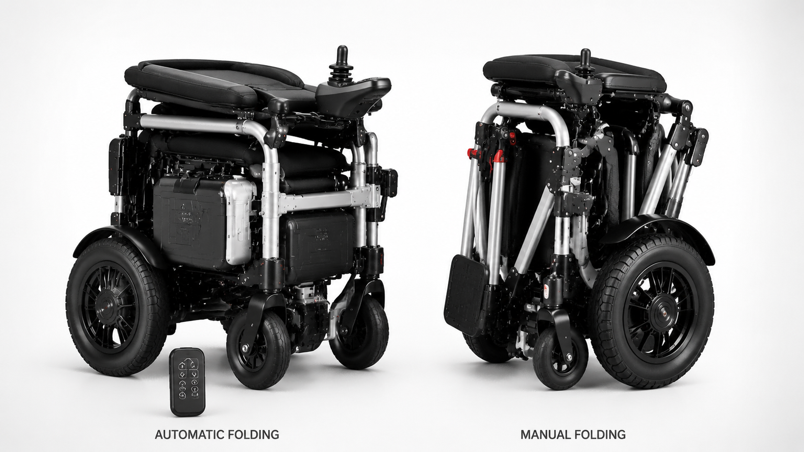 Folding Electric Wheelchair Mechanisms A comparison of an automatic folding electric wheelchair and a manual one